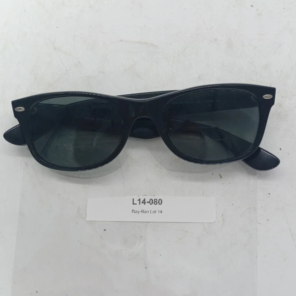 Ray-Ban RB2132 New Wayfarer 901 Black Sunglasses Made Italy Frames Only 80